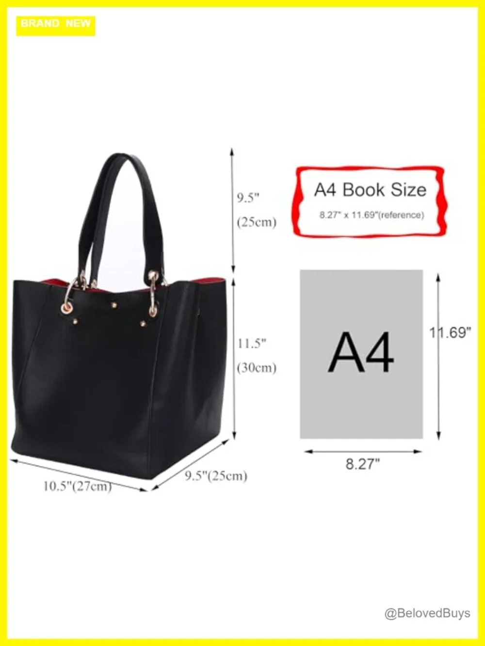 Large Work Tote Bag Designer Handbag with Detachable Shoulder Strap